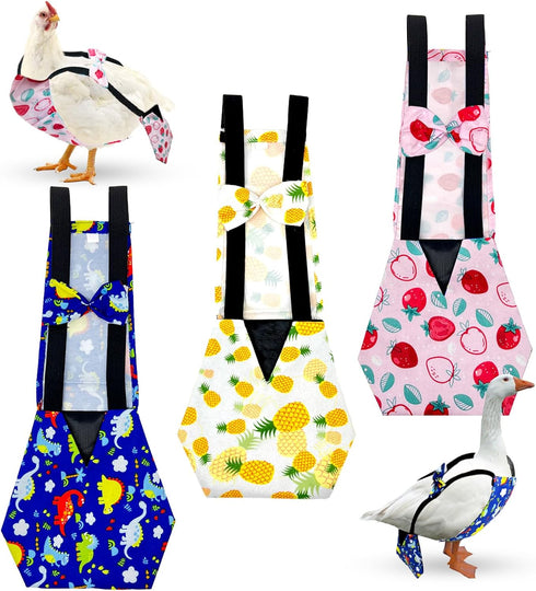 3 Pieces Chicken Diapers for Hens Pet Duck Diapers Reusable Chicken Diapers