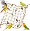 Tfwadmx Bird Climbing Rope Net, Large Size 24''X24'' Parrot Perch Climbing Rope Ladder for Budgies, Conure, Blue & Gold