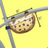 Snack! Chocolate Chip Cookie Bike Bag Fun Bicycle Frame & Handlebar Bag with Adjustable Straps Mounts on Top Tubes