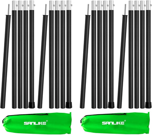 SAN LIKE Aluminum Tent Poles for Tarp, 75inch Adjustable Collapsible Camping Poles for Awnings Canopy Rain Fly