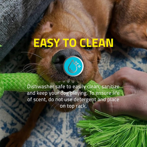 Playology Dri Tech Rope Dog Chew Toy - Large Breeds (35lbs & up), All-Natural Sweet Potato Scented, Easy to Clean