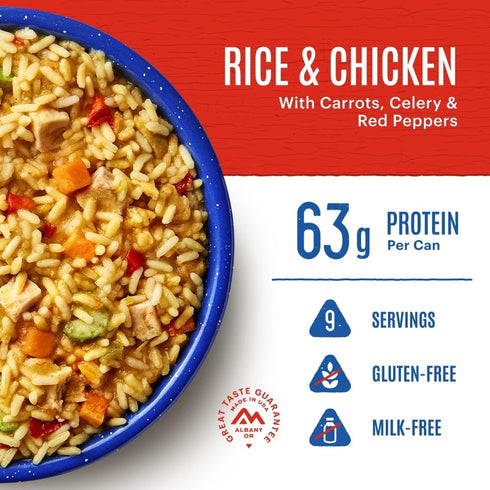 #10 9 Mountain House Rice & Chicken Can | Freeze Dried Survival & Emergency Food | Gluten-Free | Servings