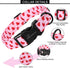 ARING PET Valentine's Day Dog Collar, Cute Cotton Heart Adjustable Pink Collar for Girl Puppy with Quick Release Buckle