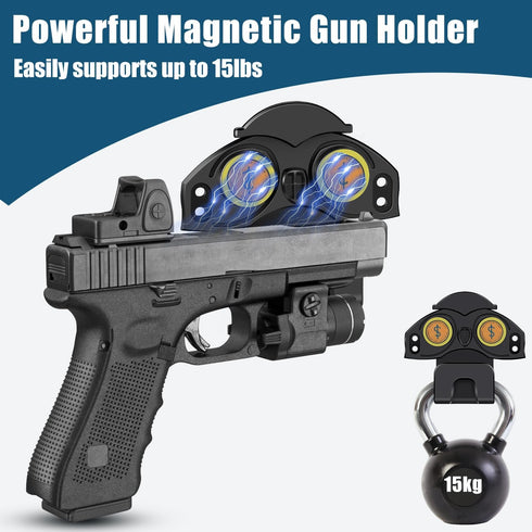 GUNPJONE Magnetic Gun Holster with Trigger Guard for Vehicle, Truck, Safes, Walls
