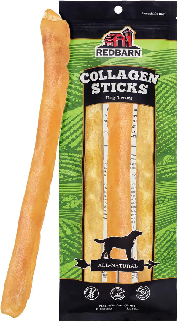 Redbarn Pet Products All-Natural Large 12" Beef Collagen Sticks for Dogs -