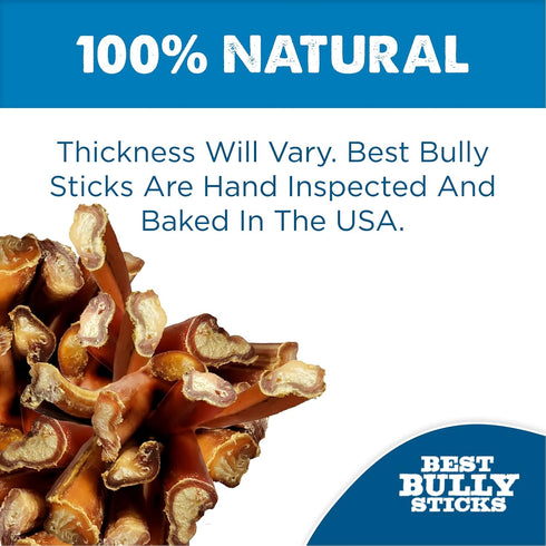 Best Bully Sticks 6 Inch All-Natural Bully Sticks for Dogs - 15 Pack, Fully Digestible, Grass-Fed Beef
