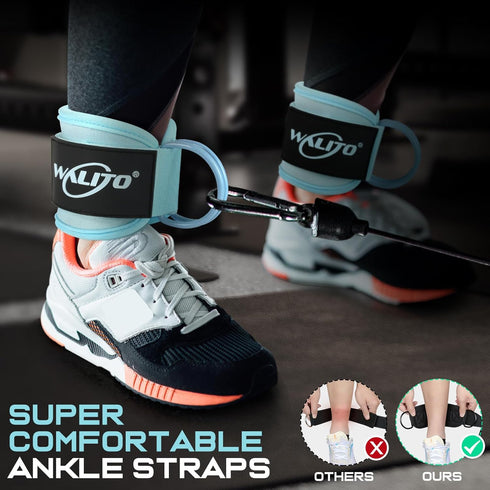 WALITO Gym Ankle Straps for Working Out - Glute Ankle Cuff Kickback Strap, Gym Cable Machine Accessories for Women