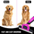 Pet Deshedding Tool Cleaning Brush, Stainless Steel Knot Detangler Comb for Dogs & Cats, Reduces Shedding