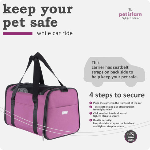 petisfam Easy Load Pet Carrier for Medium Cats and Small Dogs