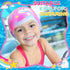 Syhood 3 Pcs Kids Swim Caps, Baby Waterproof Bathing Caps, Cartoon Swimming Hat for Boys and Girls