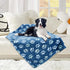 Dog Blankets for Dogs - Large and Medium Soft Fuzzy Washable Blankets, Reversible Print, 41 x 31 inch, Dark Blue