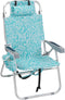 Pinikuyiro Folding Tall Beach Chair Lightweight, Backpack Beach Chair for Adults with 5-Position,