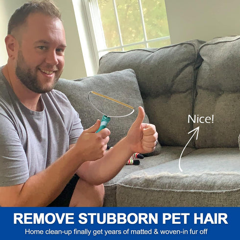 Dog Cat Hair Remover for Deep Cleaning - Portable Carpet Scraper Rake, Fuzz Hairball Shaver Brush for Furniture