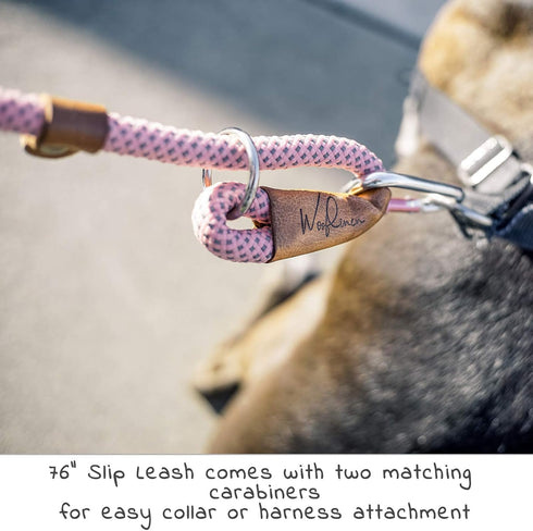 Ultra Reflective Premium Dog Slip Leash, Mountain Climbing Rope - Great for Training Strong Pullers, 6 Foot (Pink