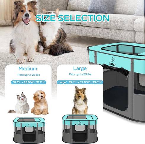 (Medium31.5" 23.6" 21.7" Portable Foldable Pet Playpen Collapsible Crates Kennel Playpen for Dog cat and Rabbit &Travel