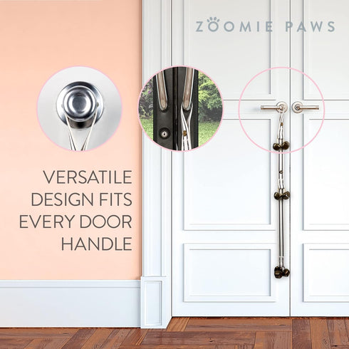 Hanging Door Bells for Potty Training - Decorative Dog Door Bells for Puppy Supplies, Black and White Strap