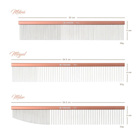 2-in-1 Megal Greyhound Comb for Dogs (Medium/Coarse) - 69 Stainless Steel Pins with Lightweight Aluminum Handle