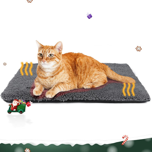 Self Warming Cat Bed, Extra Warm Thermal Pet Pad 29.1 x 18.9 Inch for Indoor Outdoor Pets with Removable Cover