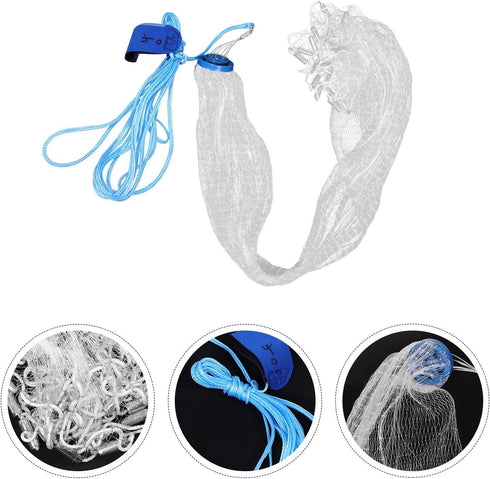 1.2m Happyyami Fishing Cast Net Monofilament Wire Fish Net with Weighted Steel Sinkers for Bait Shrimp and Fish
