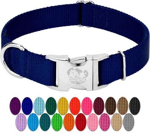 Country Brook Petz Premium Nylon Dog Collar with Metal Buckle - Medium, 3/4 Inch, Royal Blue