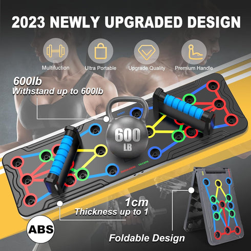 Solid Push Up Board, Multi-Functional Home Workout Equipment, Fitness Floor Chest Muscle Exercise System