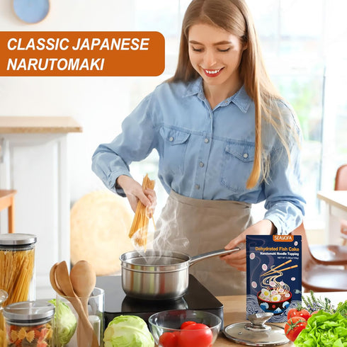 5.3oz Freeze Dried Narutomaki Fish Cake - Japanese Ramen Toppings for Instant Noodles, Udon, Soup, Camping Food