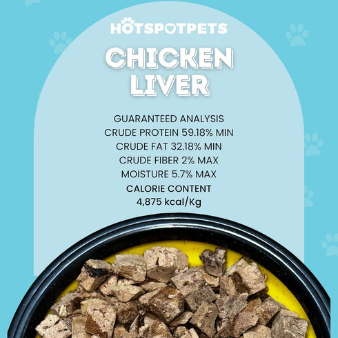 '-1LB Bag~300pcs hotspot pets Freeze Dried Chicken Liver Treats for Cats & Dogs Big -Made in USA- Single Ingredient All