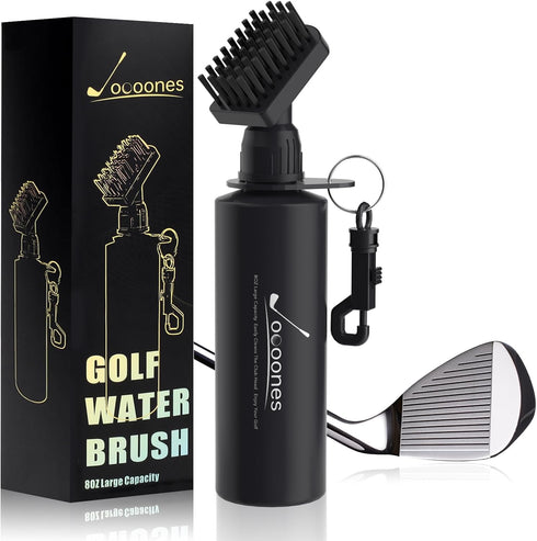 Golf Club Cleaner Brush with Retainer Clip, 8 Ounces Leakproof Water Brush, Nylon Golf Accessories Gift for Men