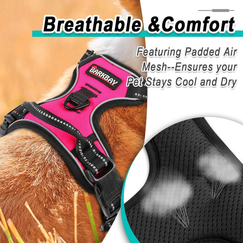 BARKBAY No Pull Pet Harness - Adjustable Outdoor Pet Vest, 3M Reflective Oxford Material for Small Medium Large Dogs