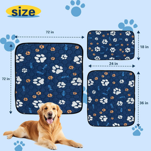 Soutng Holden (24x36in(2 Pack)) Washable Dog Pee Pads, Waterproof Training Mat, Non-Slip Super Absorbent Whelping Pad