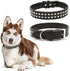 BINGPET Adjustable Leather Dog Collar, Real Split PU Leather, Studded Pet Collar for Small Medium Large Dogs