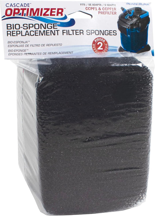 Penn-Plax 2 Pack Replacement Fine Bio-Sponges for Cascade and Reptology Optimizer Pre-Filters