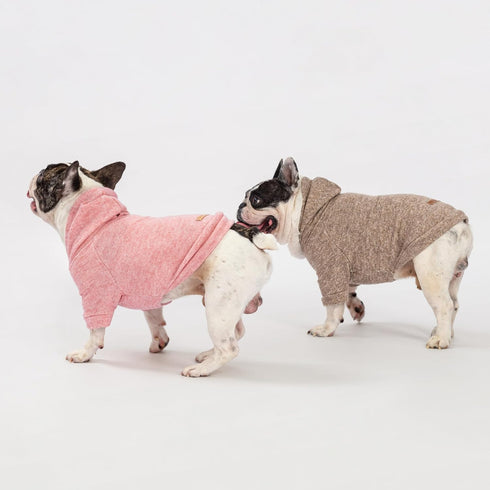 Fitwarm Knitted Dog Hoodie Sweater, Lightweight Winter Clothes for Small Dogs, Heather Khaki, Medium