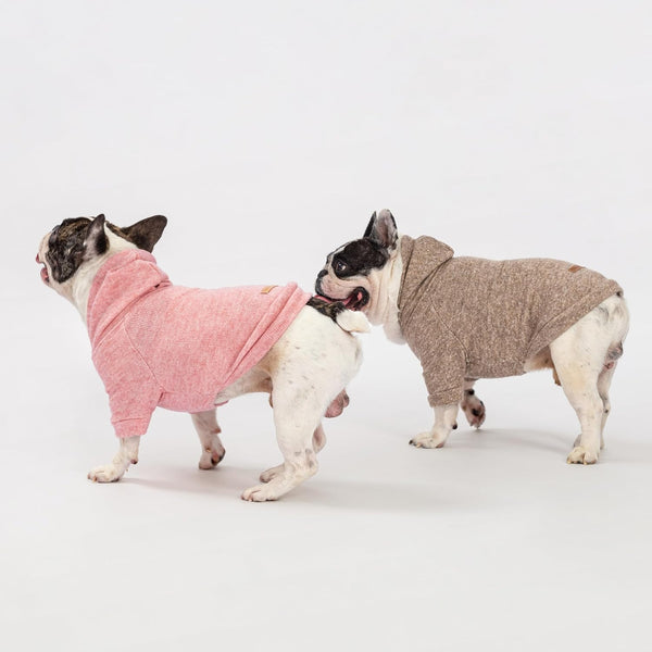 Fitwarm Knitted Dog Hoodie Sweater, Lightweight Winter Clothes for Small Dogs, Heather Khaki, Small Size