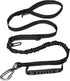 Tactical Dog Leash Heavy Duty, 4-6FT Shock Absorbing Bungee Leash with 2 Padded Handles for Medium Large Dogs, Black