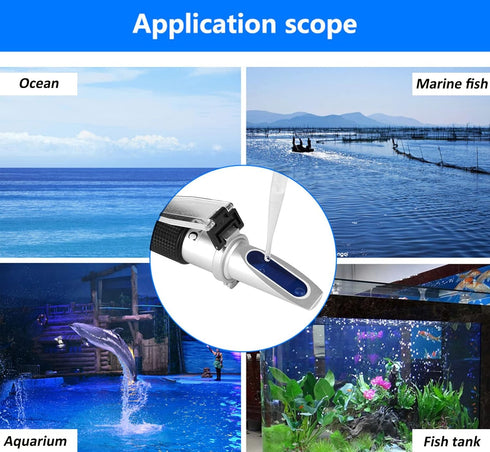 Salinity Refractometer for Aquarium Seawater, Marine Fishkeeping Salinity Tester with Automatic Temperature Compensation