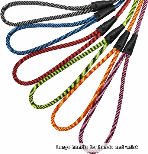 8FT Slip Lead Dog Leash, 1/3” Strong Rope, Adjustable No-Pull Leash for Small and Medium Pets