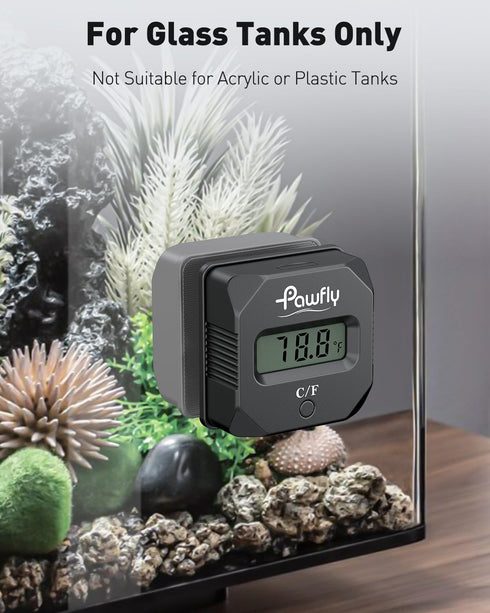 2 1 2" 20 Pawfly Aquarium Magnet Glass Cleaner with Thermometer Digital, in Thermometer Magnets Brush, Mini Algae