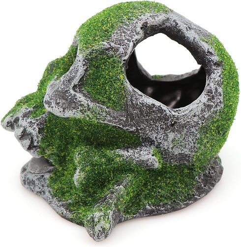AQUA KT Aquarium Landscape Head Skeleton Skull - Fish Hiding Place Cichlid Cave for Betta Fish Tank