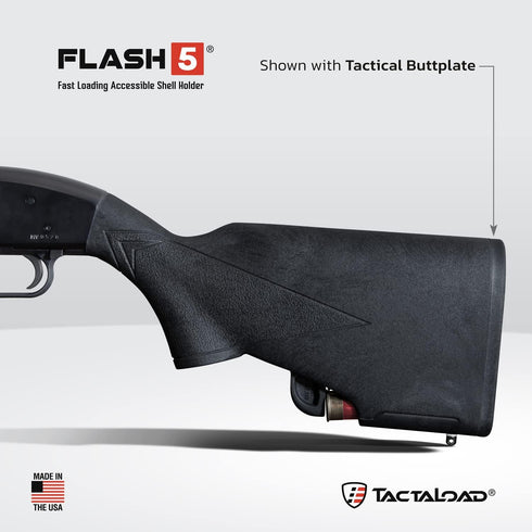 Tactical Buttplate for Flash-5 Gun Stock, 5 Shell Holder, Ammo Storage - Hunting Gear and Accessories