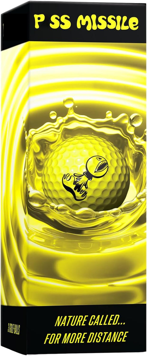 4-Piece P*ss Missile Distance Golf Balls - Design, Surlyn Cover, High Compression Core - Lower Spin, Better Trajectory