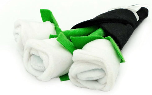 ZippyPaws Wedding Dog Toys - Bouquet of Roses, Fun Engagement Toys for Dog Couples, Great for Photos and Rehearsals