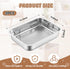 2 2 14.2''L 11.2''W 2.5''H) Maxcheck Pcs Rabbit Litter Box, Stainless Steel Rabbit Litter Pan with Grids, High Side