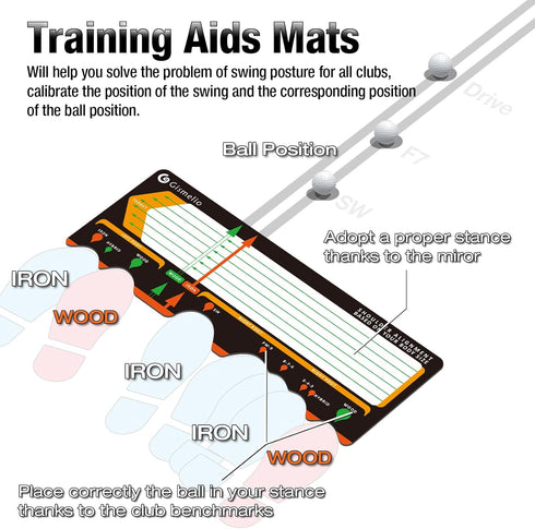 Golf Training Mat for Beginners, Posture Assistance and Stance Corrector, Golf Training Aids Pad for Men Women