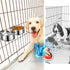 2 Pack Hanging Metal Dog Bowls, No Spill Stainless Steel Dish for Small & Medium Dogs (6.3 * 2.6” & 5.5 * 2.4”)