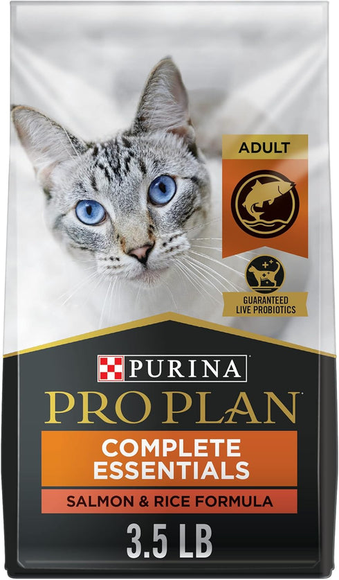 Purina Pro Plan High Protein Cat Food - Salmon and Rice Formula, 3.5 lb. Bag with Probiotics