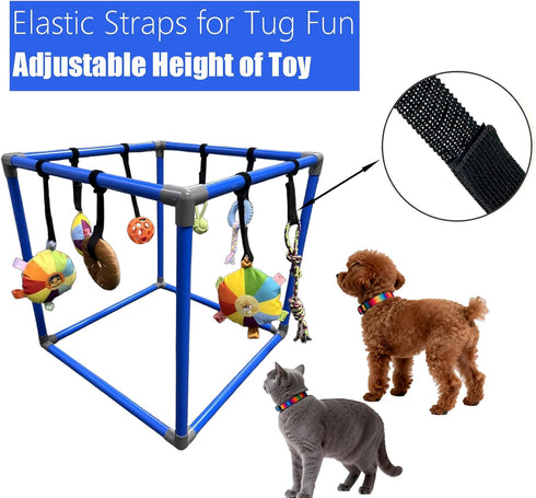 RAOPINGX (XL:19.6 19.6 Inch) Puppy Play Gym for Small Breed Dogs, Removable Hanging Toys with Bungee Straps