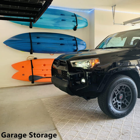 Garage Storage Kayak Hooks - 39 CM Wall Mount Surfboard Rack, 4 Pack Heavy Duty Canoe Hanger, Max Load 45 KG