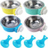 4PCS Crate Dog Bowl: Plastic & Stainless Steel Removable Hanging Food & Water Feeder for Cats and Dogs