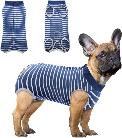 SAWMONG Blue Dog Recovery Suit, Post-Surgery Onesie for Female Dogs, XX-Large Size